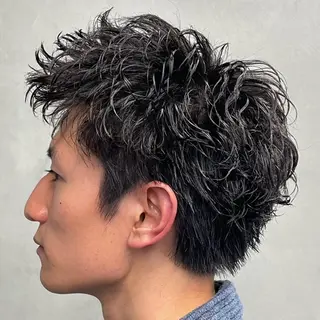 ショート パーマ ヘアアレンジ メンズ fifth 石川 凪のヘアスタイル