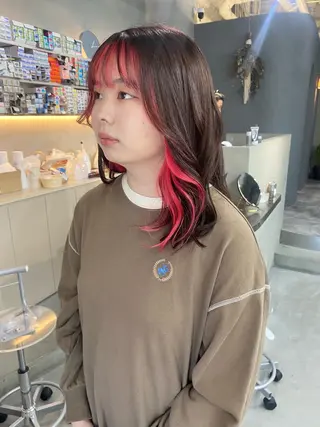 セミロング カラー 前橋 姫奈のヘアスタイル