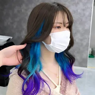 セミロング カラー パーマ ヘアアレンジ メンズ キッズ ネイル マツエク・マツパ アイブロウ 🐺ウルフ×ハイトー ン🖤Yukinoのヘアスタイル