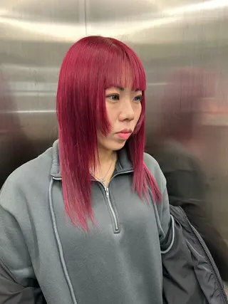 セミロング カラー 🎀ブリーチカラー 🎀なつのヘアスタイル