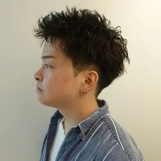 カラー メンズ ハイトーン/パーマ/ メンズ / 櫻本🌐のヘアスタイル