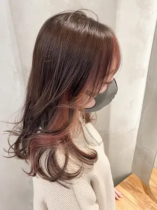 ミディアム 顔周りカット・相談 レイヤーも◎しずくのヘアスタイル
