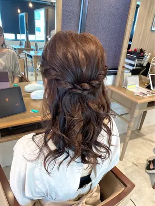 セミロング 酸性ストレート/ブリ ーチなしWカラー河本のヘアスタイル