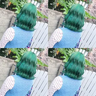 ミディアム カラー ヘアアレンジ TAKUMAブリーチ /切りっぱなし🪽のヘアスタイル