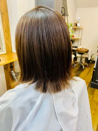 ミディアム ひばり美容室カット 石井　里佳のヘアスタイル
