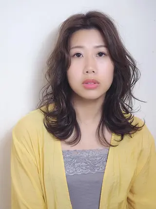 セミロング カラー パーマ 坂本 直樹のヘアスタイル