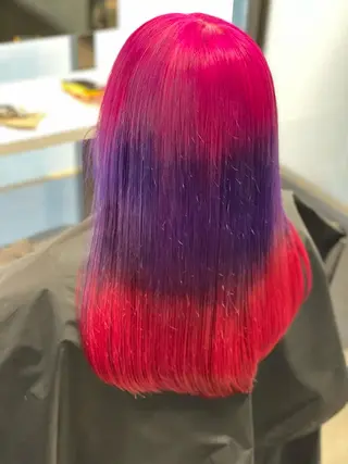 ミディアム カラー ヘアアレンジ 髪質改善×ハイトーン 中田啄也のヘアスタイル