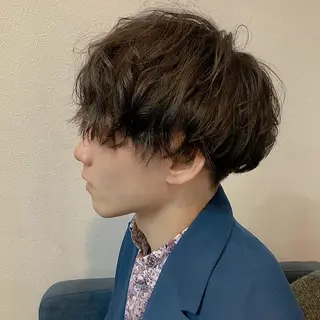 ショート パーマ メンズ 🕊mtm🫧梅田/ 定額制/透明感/艶髪のヘアスタイル