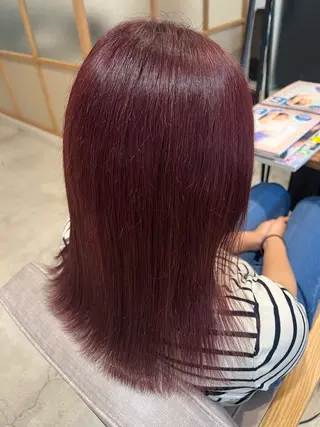 セミロング カラー 🪽ラベンダーカラー 暗髪透明感🪽レイナのヘアスタイル