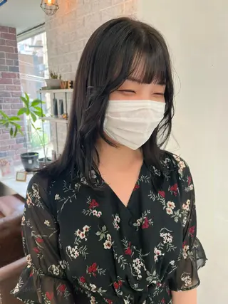 セミロング カラー エクステ ハイトーン 💭黒崎ハルカのヘアスタイル