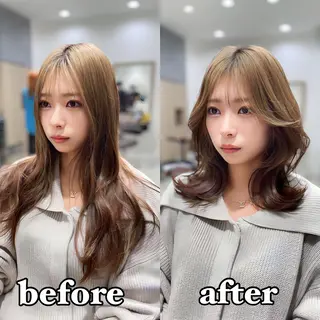 ミディアム 映える顔まわり/前髪 特化 💗 ユキマのヘアスタイル