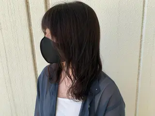 セミロング カラー 顔まわりカット✄ ベージュカラー🧸のヘアスタイル