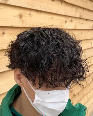 ショート パーマ 園田 将士のヘアスタイル