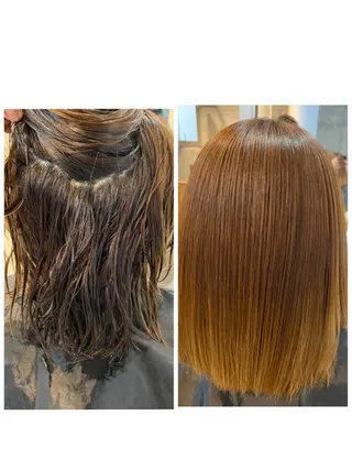 パーマ 透明感ブリーチ ハイトーンウエダのヘアスタイル