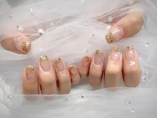 ネイル I-nailロング /ワンホン/キラキラのネイルデザイン