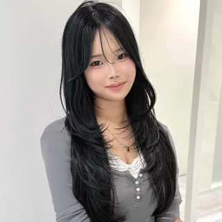 ロング 韓国𝐻𝑎𝑖𝑟 🇰🇷🖤ハラのヘアスタイル