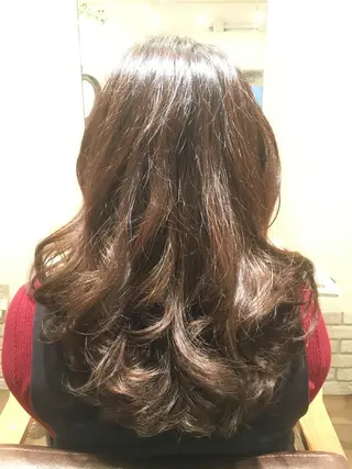 セミロング カラー パーマ BANDE 水崎 悟のヘアスタイル