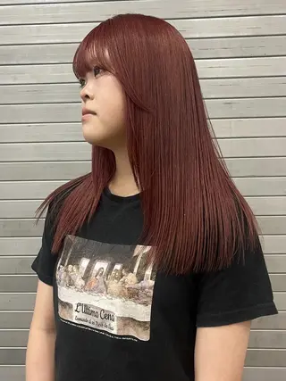 セミロング momoca/松本/ 暖色カラー/ボブのヘアスタイル