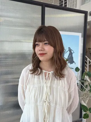 ミディアム カラー 韓国ヘア/透明感カラ ー/メンズレディースのヘアスタイル