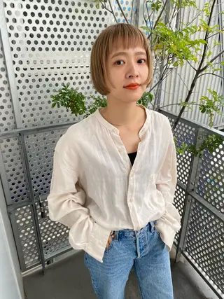 ショート カラー 似合わせカット レイヤー/ボブのヘアスタイル