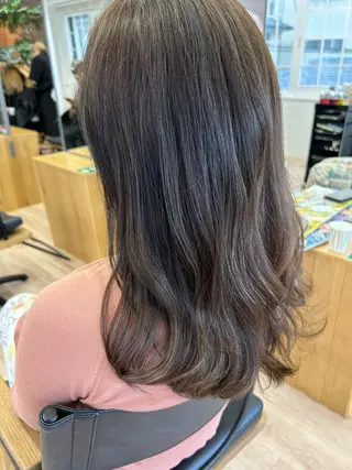 セミロング カラー パーマ トップスタイリスト 💙藤原 純のヘアスタイル