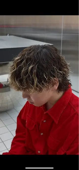 ショート パーマ ヘアアレンジ メンズ fifth park 六反穂 龍介のヘアスタイル