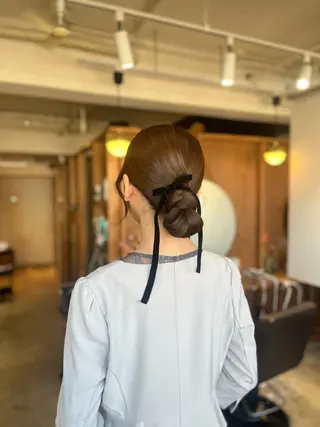 セミロング ヘアアレンジ 塩川ももこ/ 自然な縮毛矯正のヘアスタイル