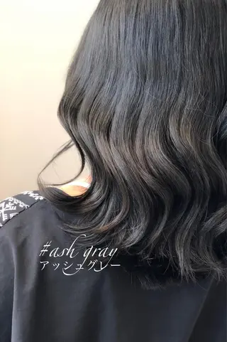ミディアム カラー 縮毛矯正　野口 恵のヘアスタイル