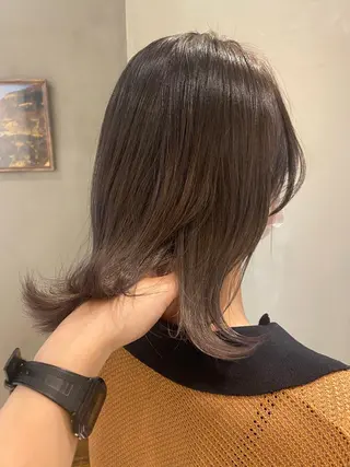 ミディアム 顔周りカット・相談 レイヤーも◎しずくのヘアスタイル