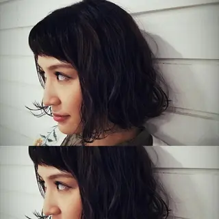 ミディアム 今中 小百合のヘアスタイル