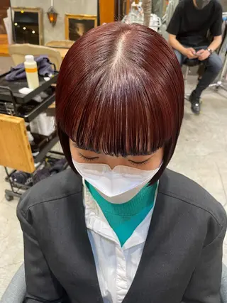 ショート カラー パーマ ヘアアレンジ 髪質改善カラー&TR 縮毛矯正/弱酸性矯正のヘアスタイル