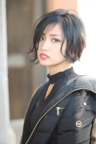 ショート カラー パーマ ヘアアレンジ 成松 勇治のヘアスタイル