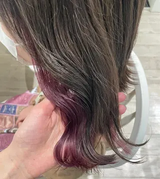 セミロング カラー ヘアアレンジ/ 暖色🩵hazukiのヘアスタイル