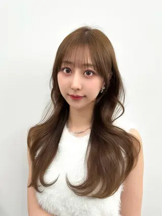 セミロング 前髪顔まわりカット 🌈中村海聖のヘアスタイル