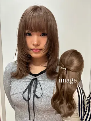 セミロング 似合わせレイヤー/ Wカラー🧸こころのヘアスタイル