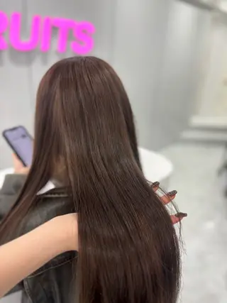 ロング まろっと艶感ブラウン ベージュ🤍まなかのヘアスタイル