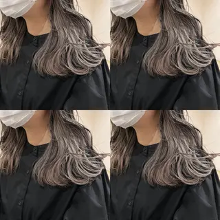 セミロング カラー ヘアアレンジ 💎韓国レイヤー ×エクステゆうま💎のヘアスタイル