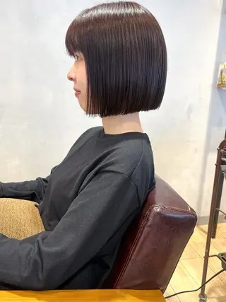 ショート カラー 地毛風ストレート ミニボブ🌷江梨🍎のヘアスタイル