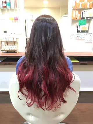 ロング カラー 加藤 憂のヘアスタイル