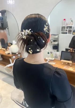 ロング お呼ばれヘア/セット /ヘアアレンジ/れいのヘアスタイル