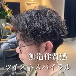 ショート パーマ メンズ 中崎町メンズパーマ/ シャドウ/山下拓実のヘアスタイル