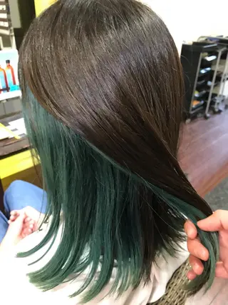ミディアム カラー ママ美容師 *ヒマワリのヘアスタイル
