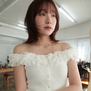 ミディアム 韓国レイヤー/暖色 カラー/KOTONEのヘアスタイル