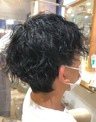 ショート パーマ メンズ 低ダメージ施術/ 🐮牛木 史裕🐮のヘアスタイル