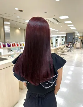 セミロング カラー 艶髪 黄金比みくのヘアスタイル