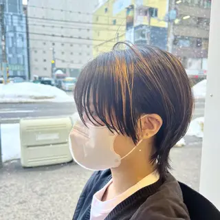 ショート ハッシュ・ウルフ🐺 小顔レイヤー松山直史のヘアスタイル