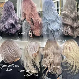 ロング カラー シールエクステ特化 ハイトーン、NANAのヘアスタイル