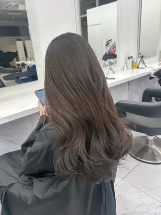 ロング カラー パーマ ヘアアレンジ キッズ ブリーチなしカラー/ ブラウン/レイヤーのヘアスタイル