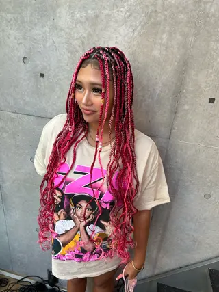 ロング ヘアアレンジ HONEY TRAP!所属・HARURU🪮✨ ブレイズ海外ヘアのヘアスタイル