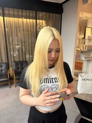 ロング カラー ヘアアレンジ 韓国×艶髪 さきのヘアスタイル